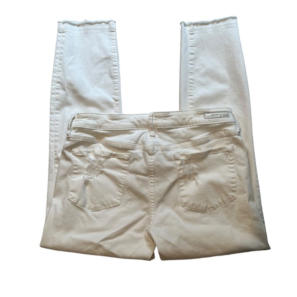 Articles of Society Carly Skinny Crop Distressed Jeans in Worn White, Sz 30 - Picture 4 of 16